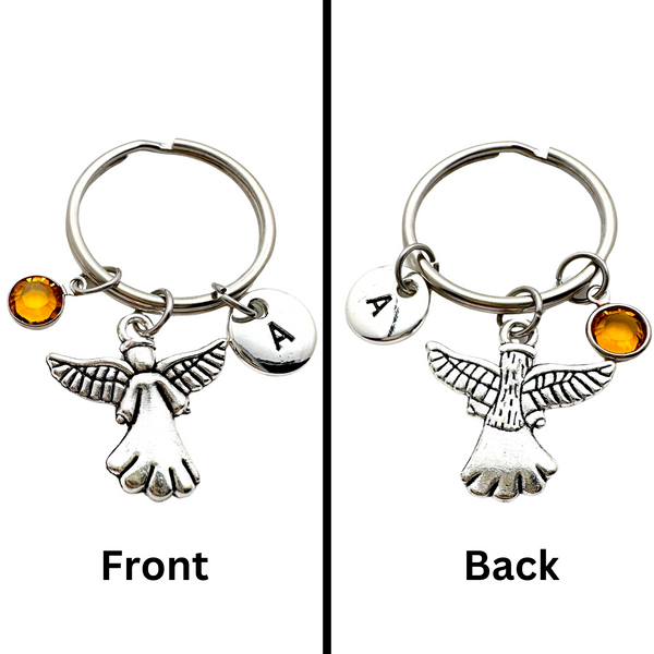 Guardian Angel Keychain, Personalized Faith Gift