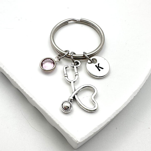 Stethoscope Charm Keychain, Nurse Appreciation Gift