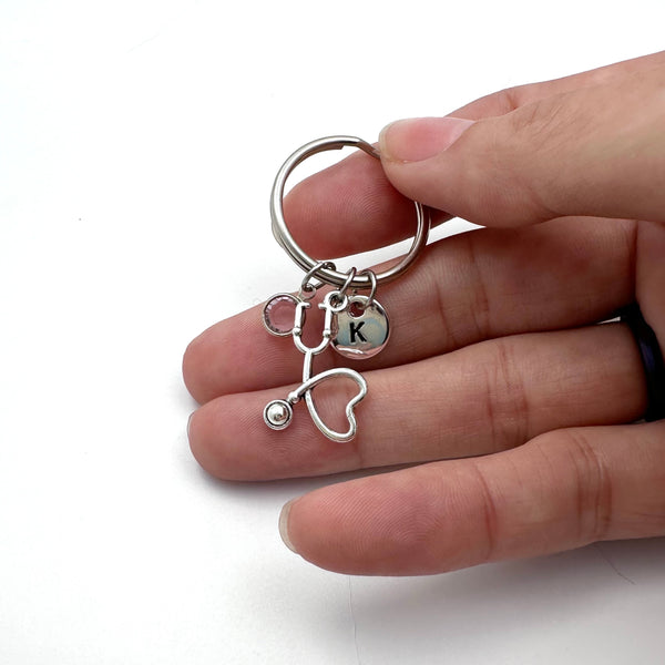 Stethoscope Charm Keychain, Nurse Appreciation Gift
