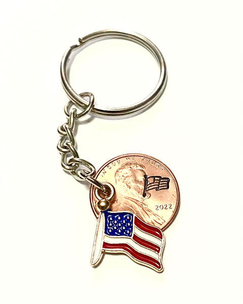 There's no better patriotic symbol of freedom than the American Flag. This stamped penny comes with a matching flag design above the date.