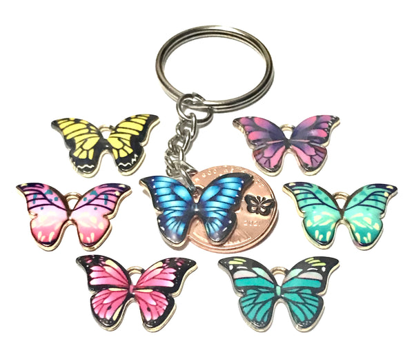 Monarch Butterfly Collection of 7 colors to choose from. Alongside a hand stamp Lincoln Cent where there is a matching butterfly engraving above the date.