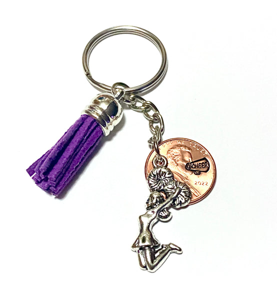 A Cheerleader Lucky Penny Keychain is a great gift for your Cheer Mom, Cheer Coach, Teammates, or any Cheerleader in your life.