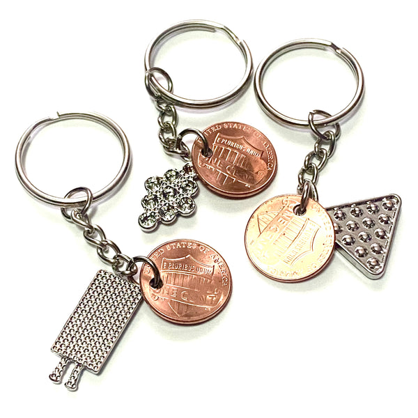 Pool Player Keychain, Billiards Lucky Penny
