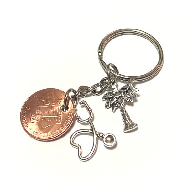 South Carolina Nurses Lucky Penny Keychain
