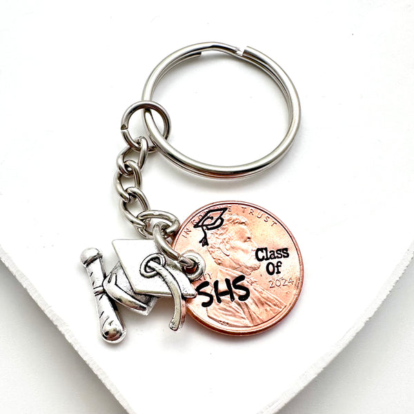 Personalized Graduation Keychain with Class of 2024 Penny
