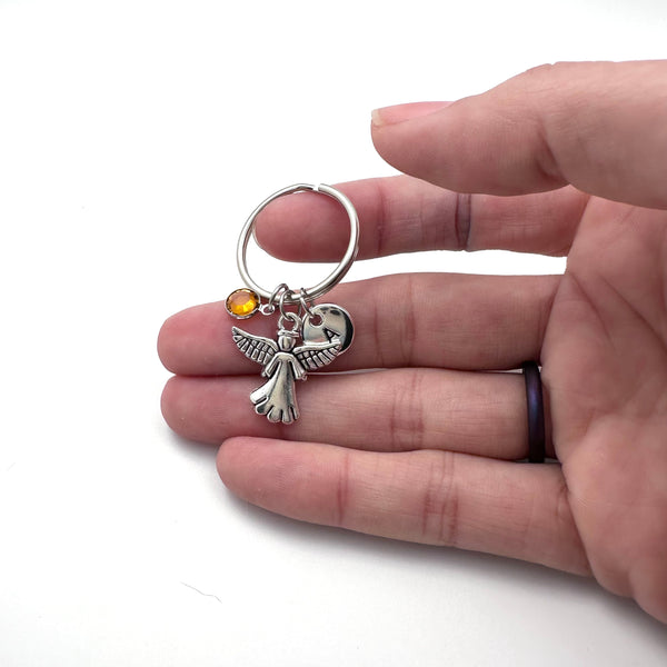 Guardian Angel Keychain, Personalized Faith Gift