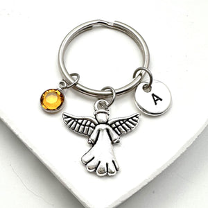 Guardian Angel Keychain, Personalized Faith Gift
