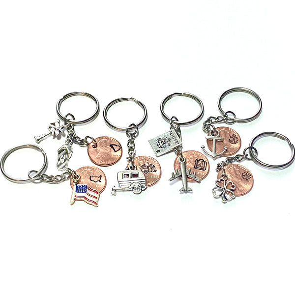 Get in on the Travel Collection of Lucky Penny Keychains from Palmetto Charms & Etc.!