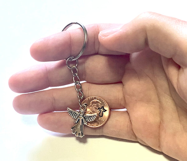 At 3 inches long, this Angel Lucky Penny Keychain is a great way to organize your keys and find the right key fast.