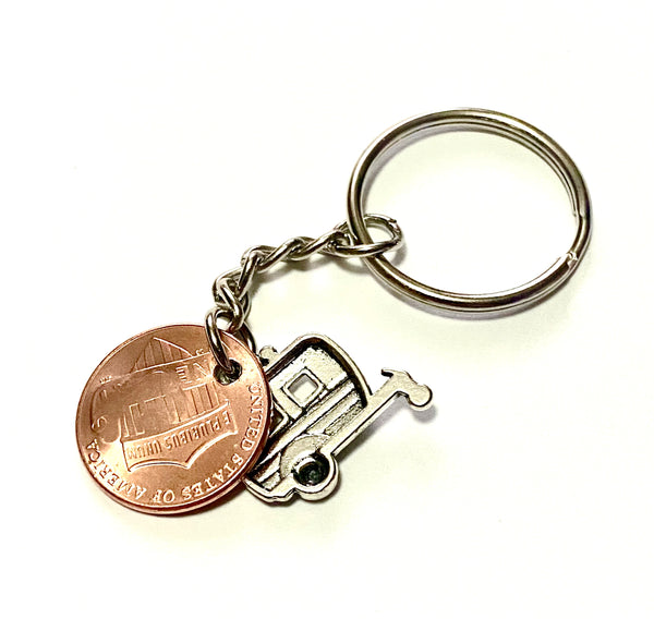 This lucky penny keychain is lightweight and 3" long which creates a quick solution to find the right key fast!