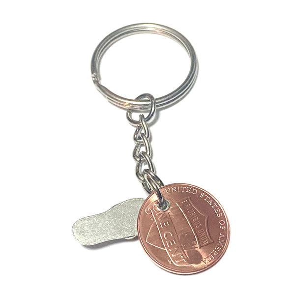 Flip Flop Charm, Sunglasses Stamped Lucky Penny Keychain