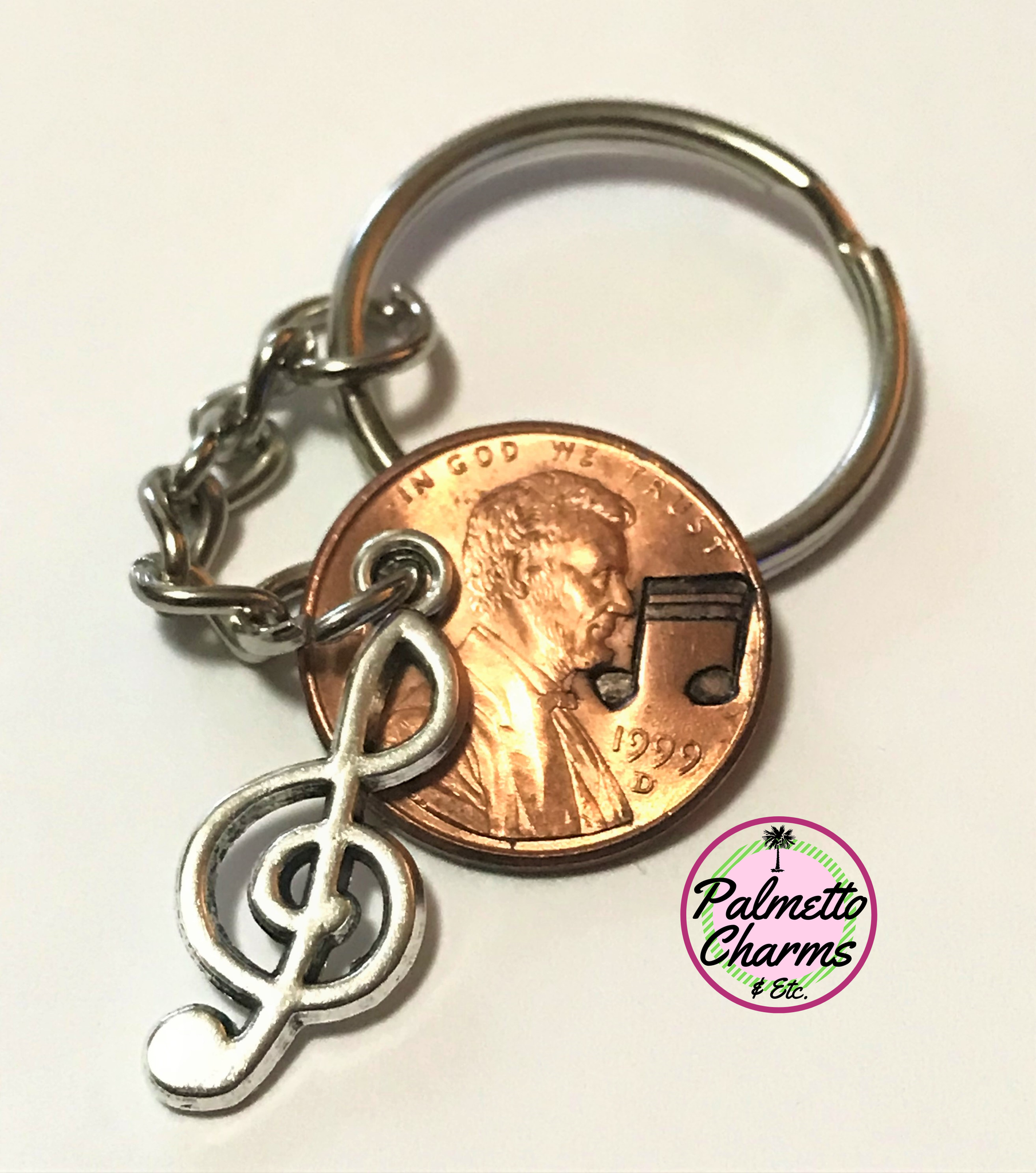 The Musical Note Charm on this Keychain is a perfect gift for the Musician in your life!