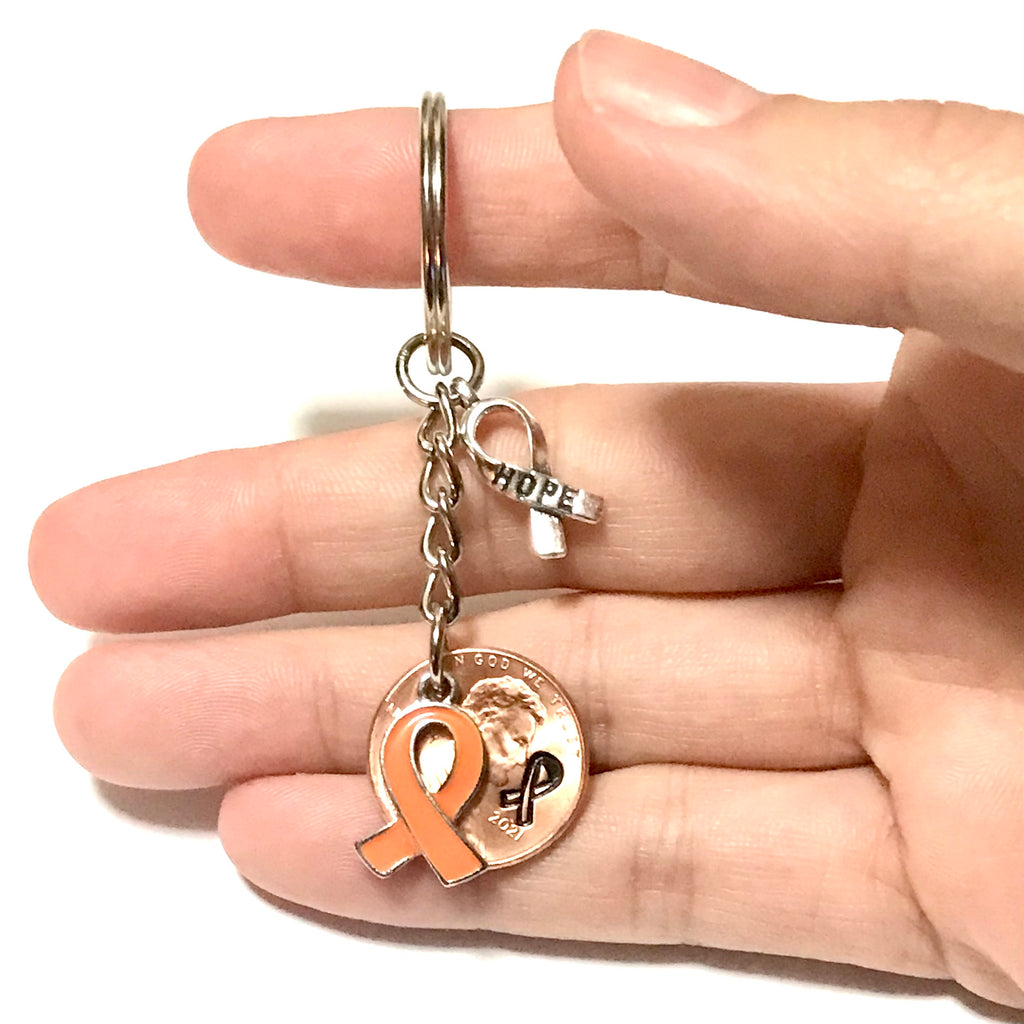 Kidney Cancer Awareness Orange Ribbon Lucky Penny Keychain – Palmetto ...